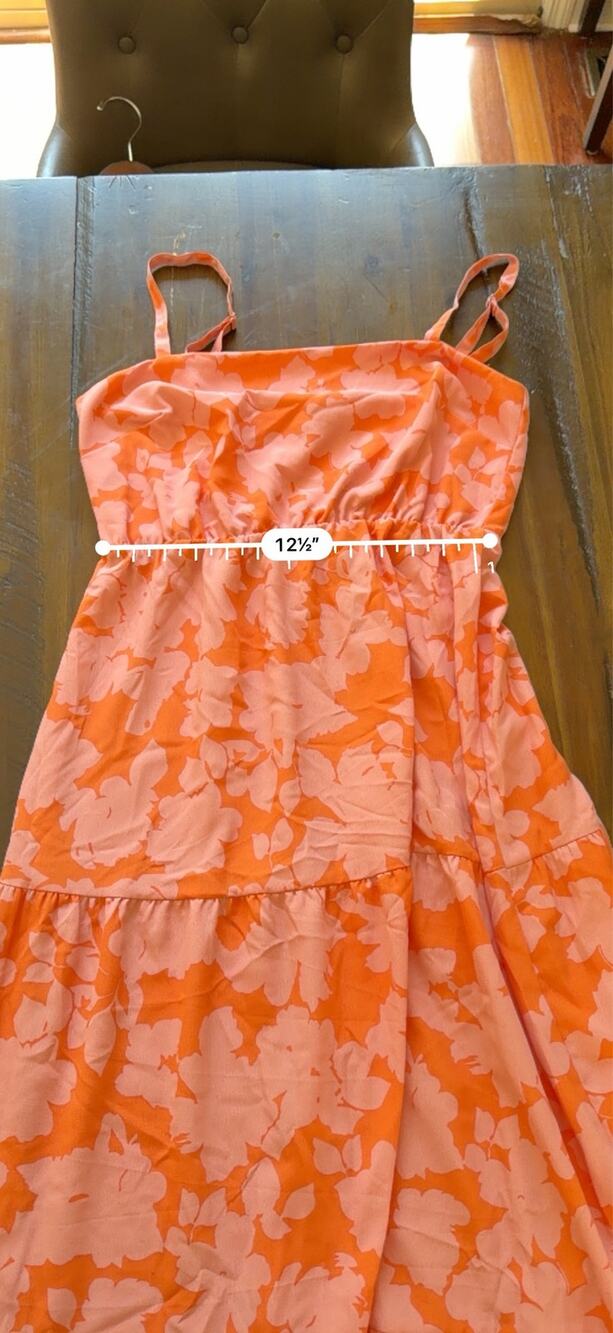 Social Standard by Sanctuary Floral Midi Dress Size Small Coral Pink Sundress